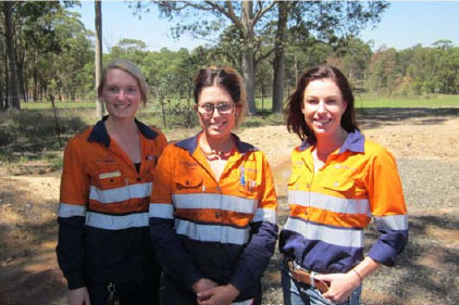 Kylie Brook, Gabrielle Horn and Teena Martin are proud to be making a positive difference at Drayton mine