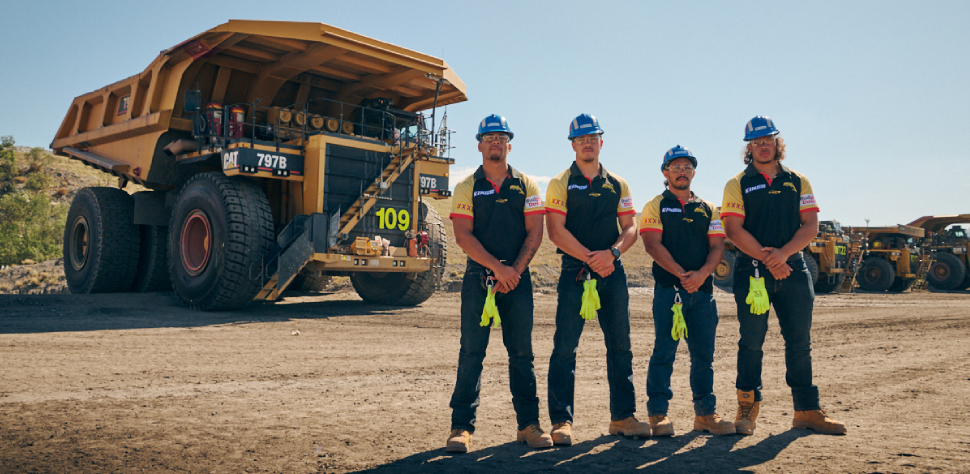 four workers at site