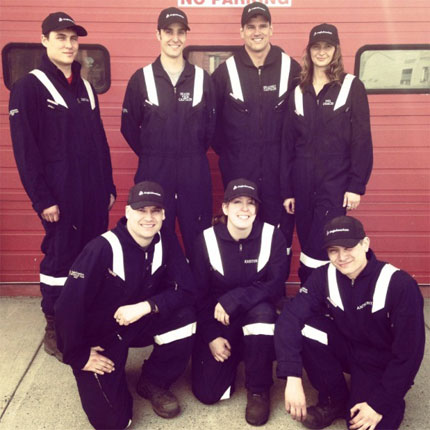 Trend mine’s ever successful mine rescue team members (back from left) Justin Pouliot, Shane Muise, Delainy Barry, Hailey Nehring. (Front from left) Christopher Dokkie, Kristen Hough and Anthony Coulson.